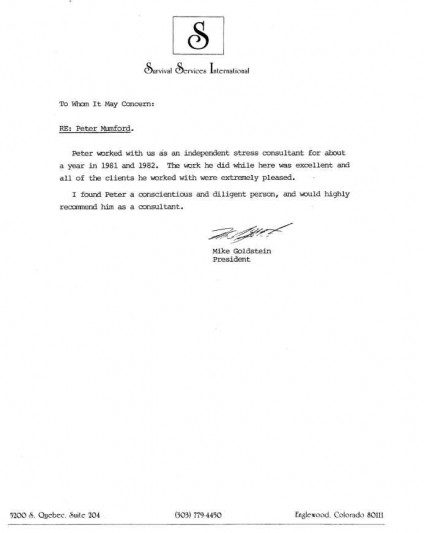 Letter from a client