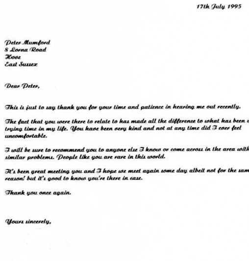 Letter from a client