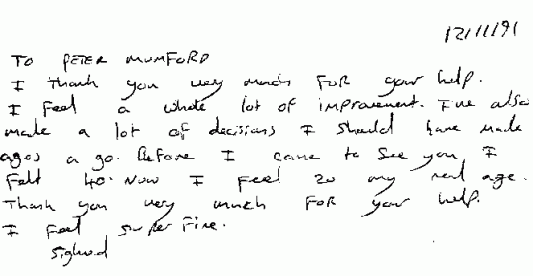 Letter from a client