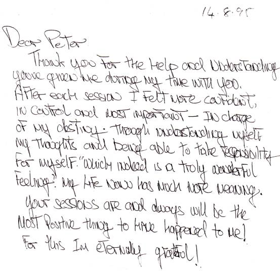 Letter from a client