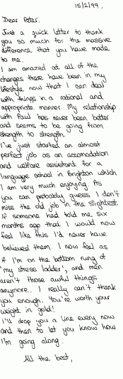 Letter from a client